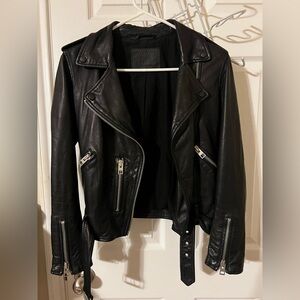 All Saints Black Leather Biker Jacket